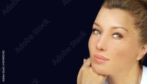 Shot of a beautiful woman.Middle aged woman portrait, cosmetology concept..