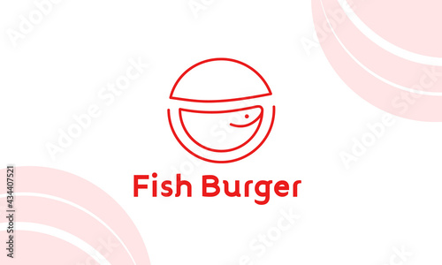 Fish Burger logo vector | restaurant logo