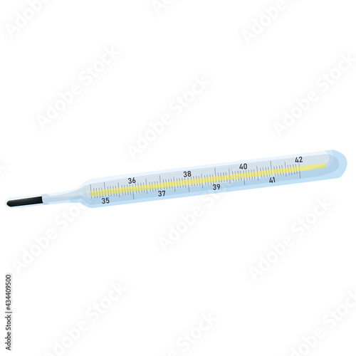 mercury thermometer isolated on white background. medical devices and supplies. Soviet medicine. vector flat.