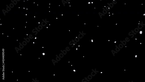 White snow falls in winter Isolated by Alpha channel (transparent background) Use it to enhance any video presentation or animation movie or Cinematic clips or film project