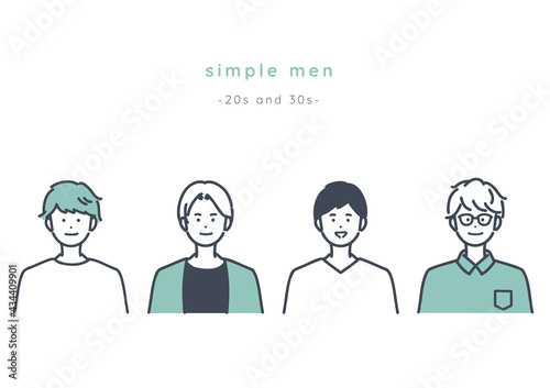 男性のアイコンイラスト素材