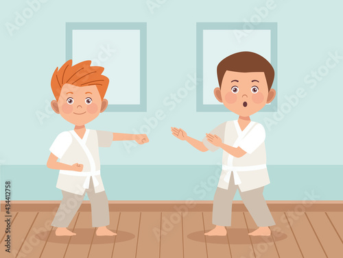 boys karate figthing