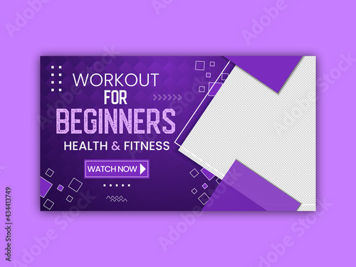 Workout for beginners youtube thumbnail template