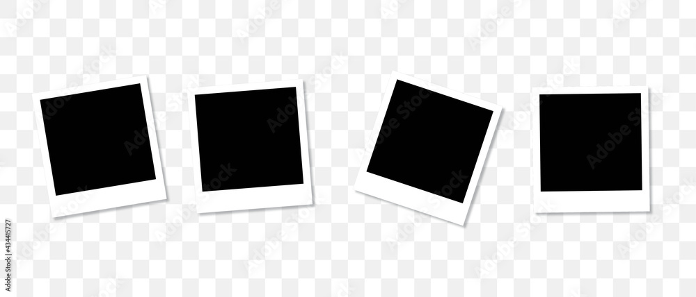Set of empty photo frames with adhesive tape Set of empty photo frames with adhesive tape