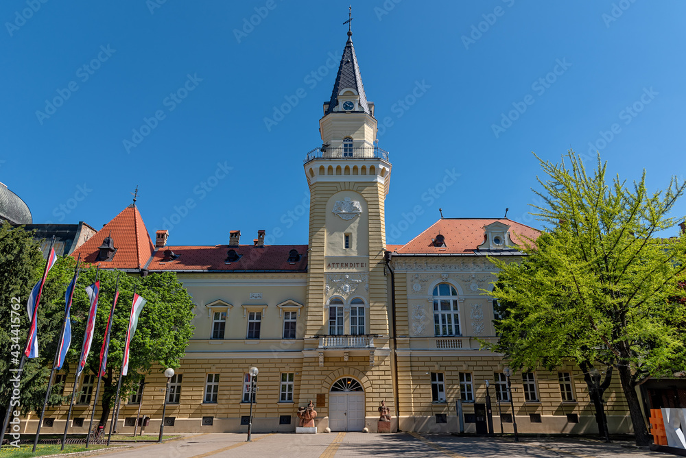 Kikinda, Serbia - May 04, 2021: Kikinda City Assembly. City Hall in Kikinda, Serbia