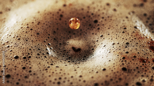 Freeze motion of macro shot of coffee drop © Jag_cz