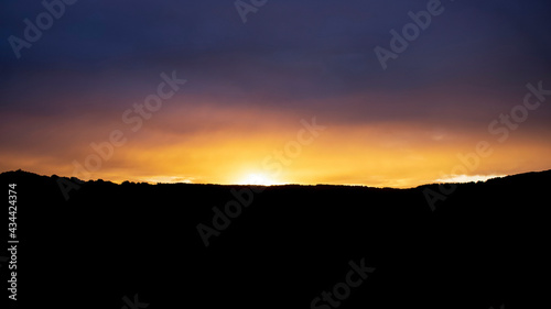 A colourful sunrise on a cold morning