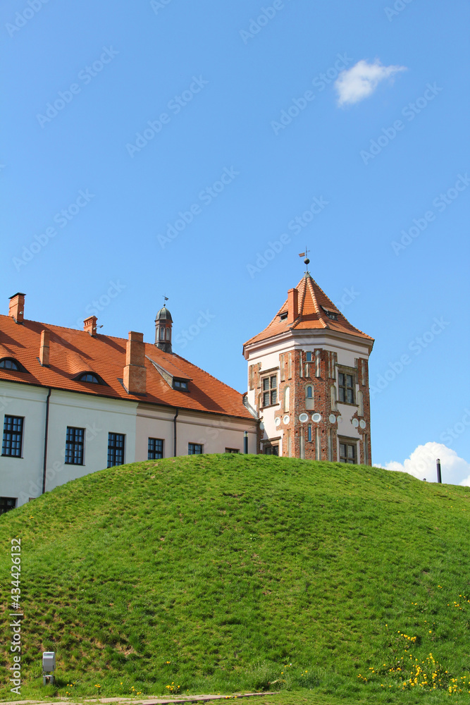 April 29 2014 view of the Old Mir castle in Belarus Mir city