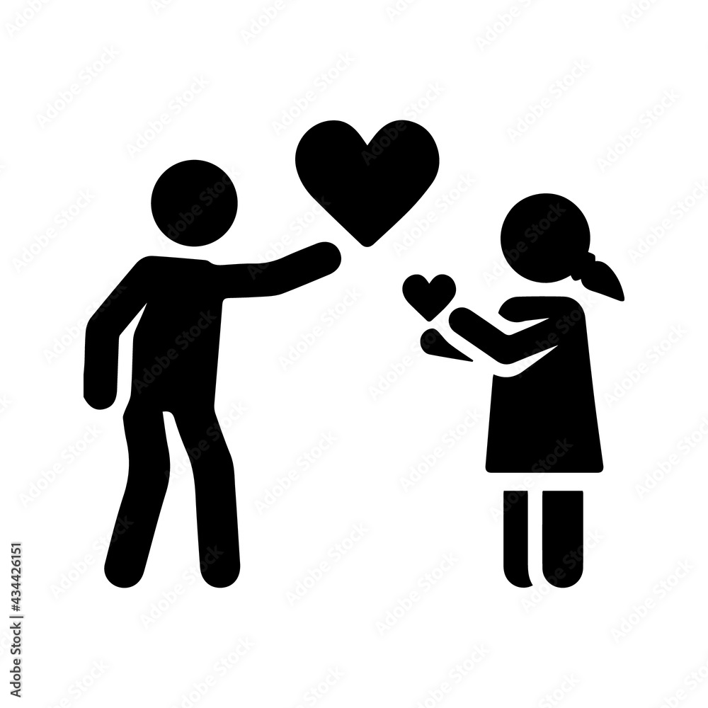 Boy and girl love icon Boy and girl love icon