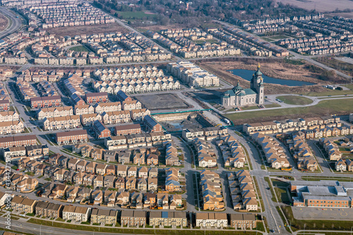 New subdivision neighbourhood in Markham surrounding the Cathedral of the Transfiguration.