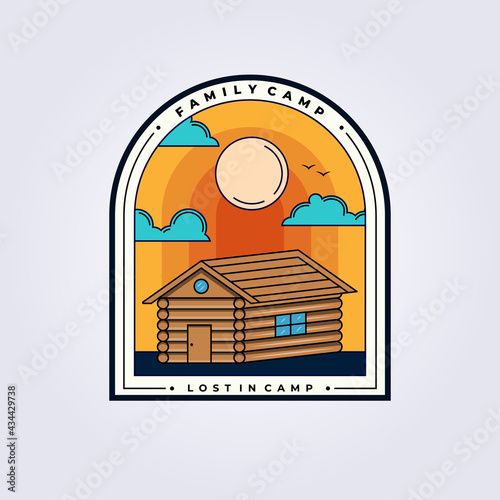 cabin lodge cottage icon logo vector poster wallpaper template symbol illustration design background drawing photo sticker