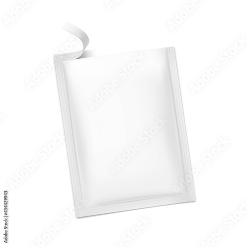 Open blank sachet packaging for dry product. Vector illustration. Ready for your design. EPS10.	