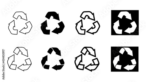Vector recycling symbols. Icons set.