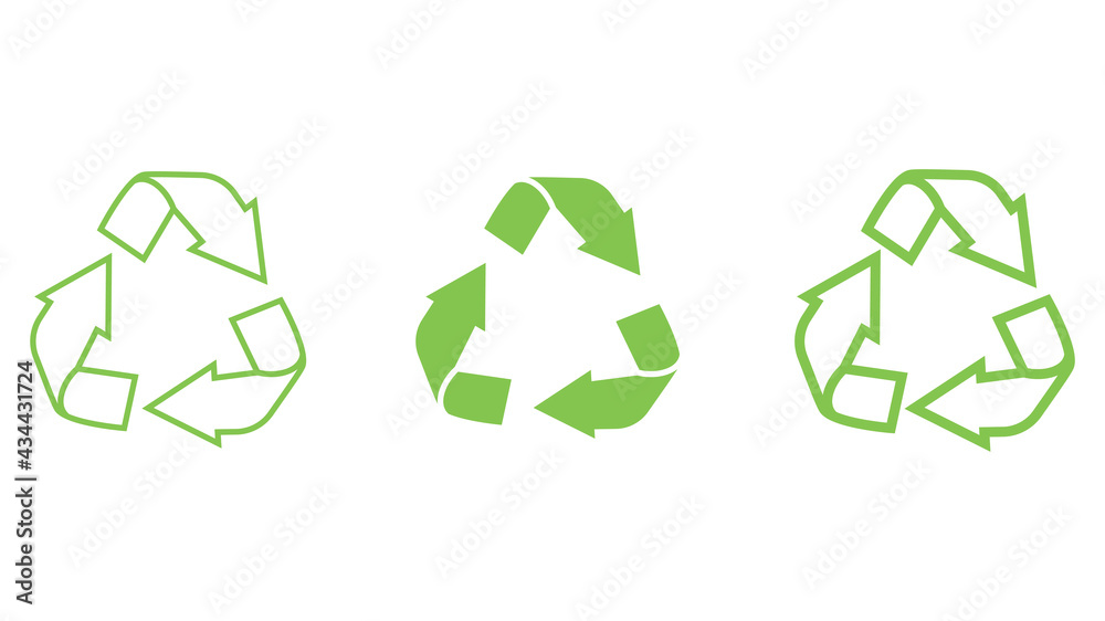 The universal recycling symbol. Icon isolated on white background. Vector illustration. The universal recycling symbol. Icon isolated on white background. Vector illustration.