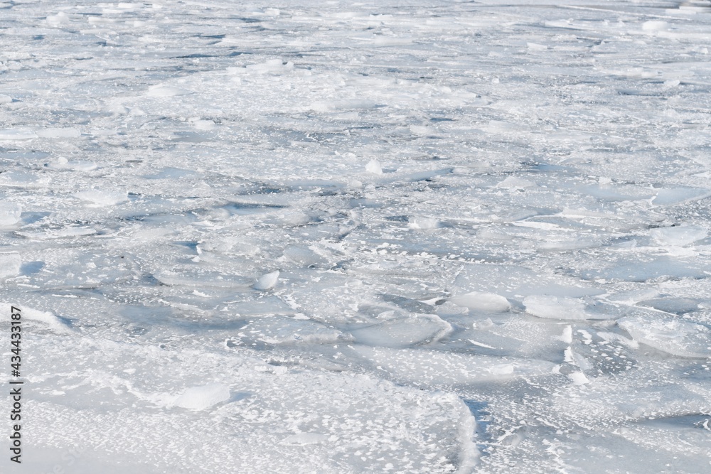 Melting ice floes on Lake Storsjön in Östersund Melting ice floes on Lake Storsjön in Östersund