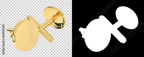 Quadro em tela Cufflinks isolated on background with mask