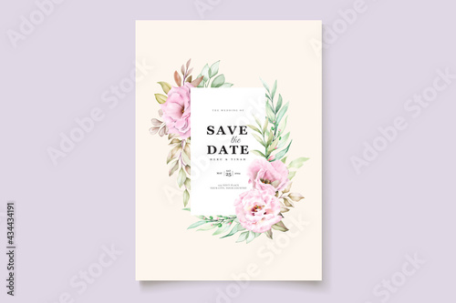 soft pink watercolor wedding card set © lukasdedi