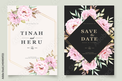 soft pink watercolor wedding card set