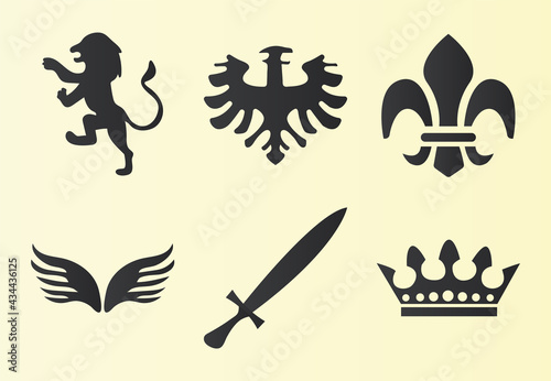 six emblems silhouettes