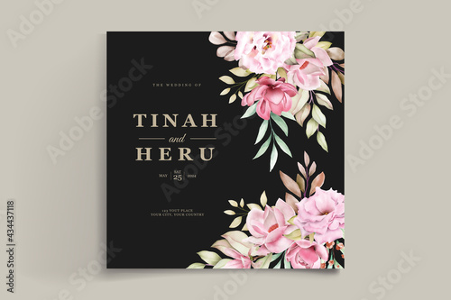 soft pink watercolor wedding card set