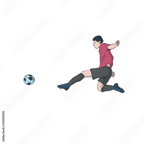 side view of football soccer player in action isolated white background © a3701027
