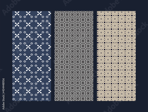 three ornamental patterns