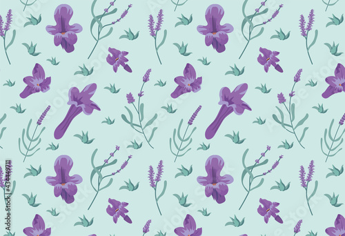 Fototapeta Naklejka Na Ścianę i Meble -  lavender flowers pattern
