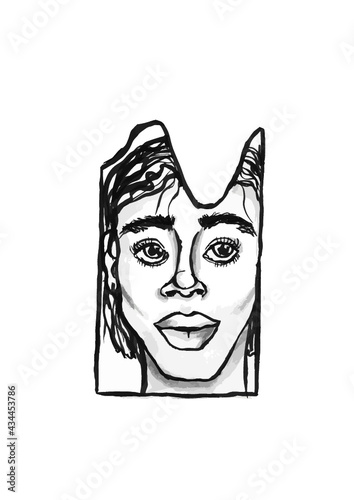 black and white mask