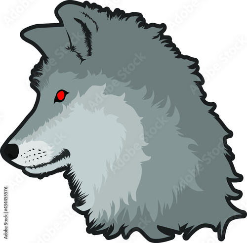 Head of a wolf vector illustration isolated on white background
