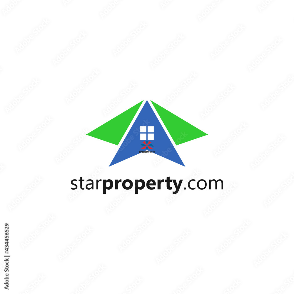 stylish star property logo. realty and stars icon vector