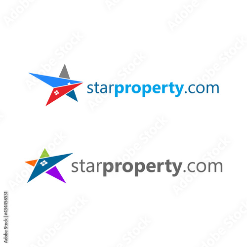 stylish star property logo. realty and stars icon vector