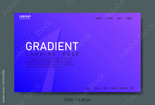 Modern abstract landing page background with gradient colors using fluid and liquid diagonal elements.