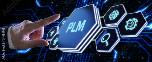 PLM Product lifecycle management system technology concept. Technology, Internet and network concept.