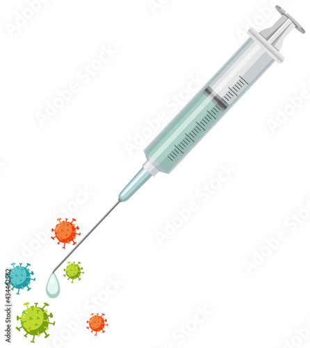 syringe injecting viruses, medical treatment concept clip art preview