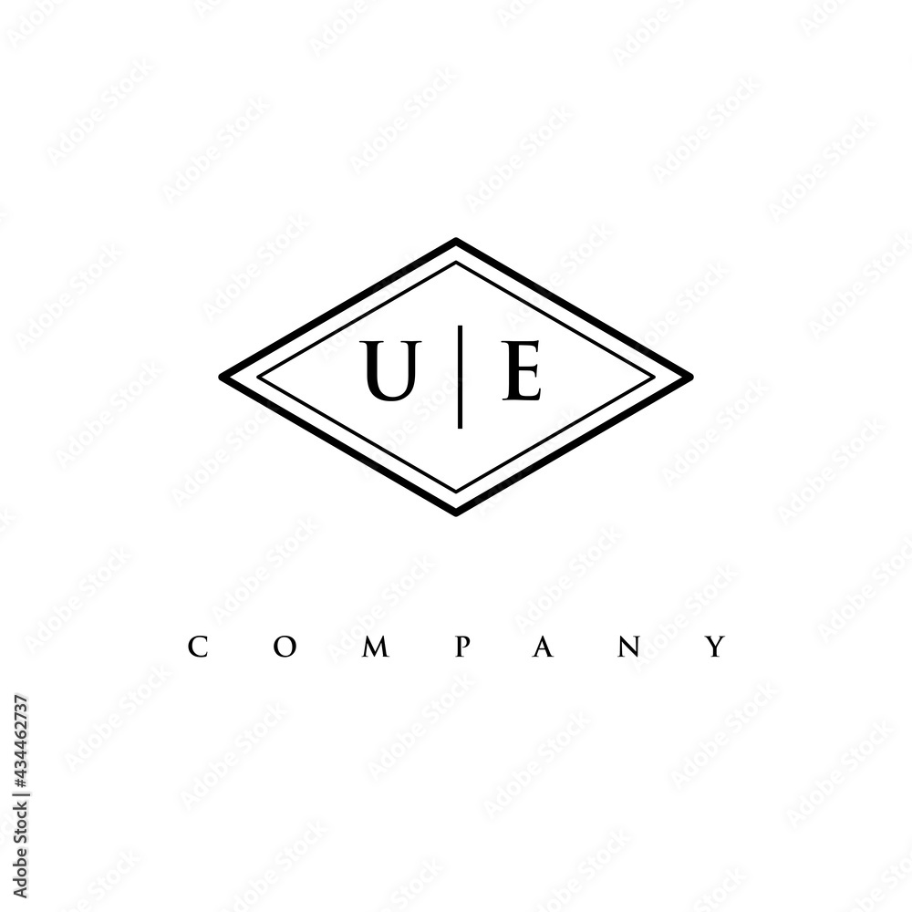 initial UE logo design vector