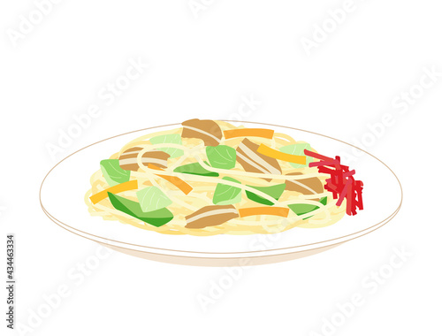 塩焼きそばをイメージしたイラスト