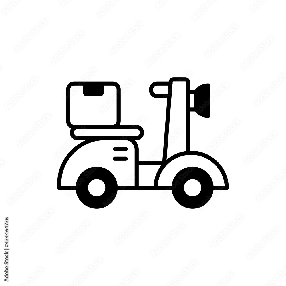 Delivery Bike vector Solid icon style illustration. EPS 10 File