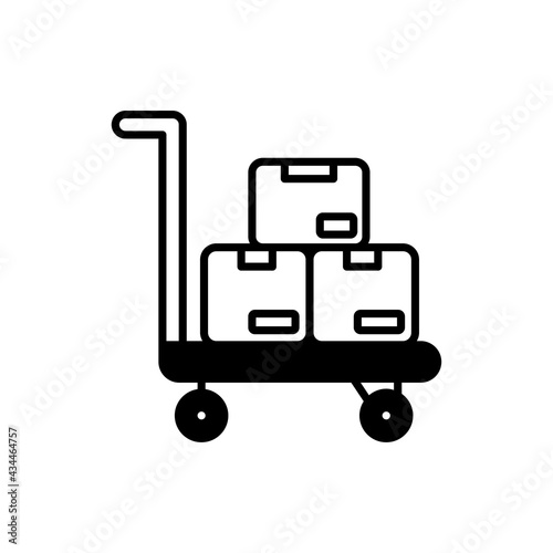 Trolley vector Solid icon style illustration. EPS 10 File
