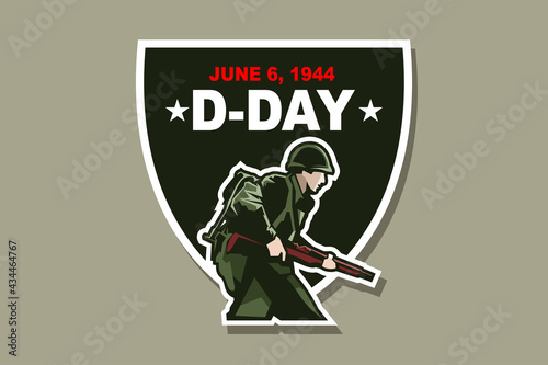 June 6, 1944. D-day, Normandy Landing vector illustration. Suitable for greeting card, poster and banner 