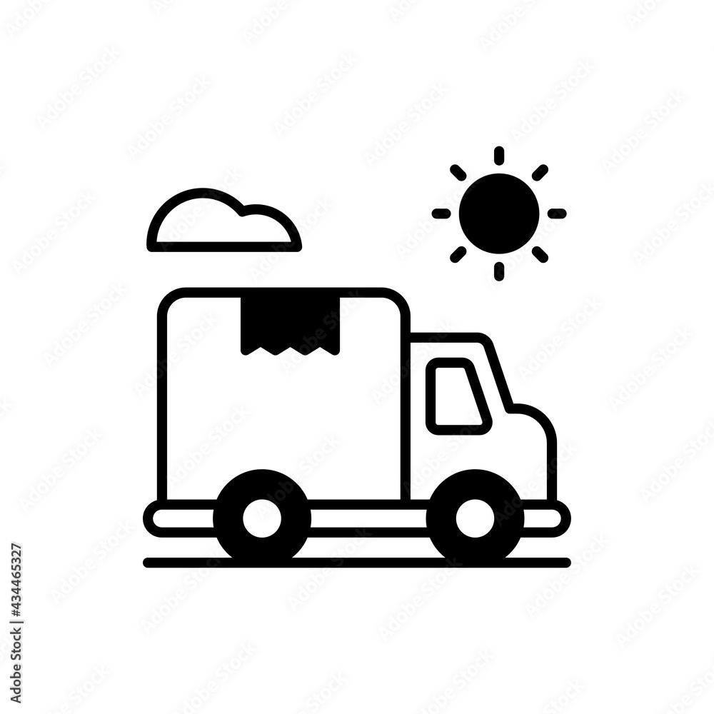 Delivery Van vector Solid icon style illustration. EPS 10 File