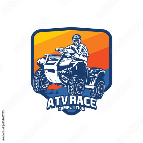 ATV Racing adventure extreme sport, good for tshirt design and racing event logo 
