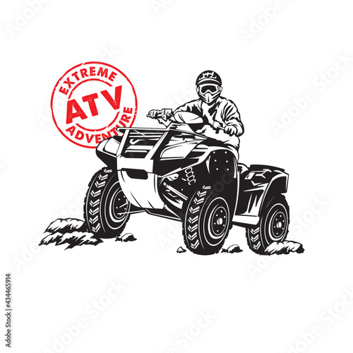 ATV adventure extreme sport, good for tshirt design and racing event logo 