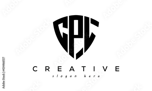 CPL letter creative logo with shield	