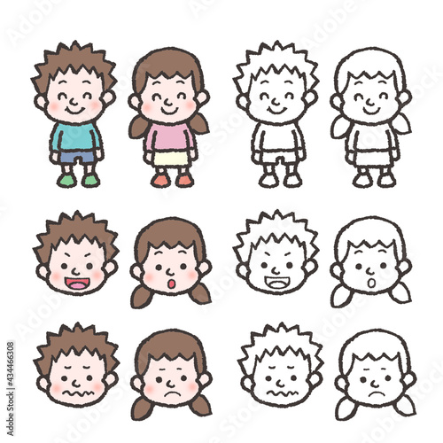 男の子と女の子のイラスト