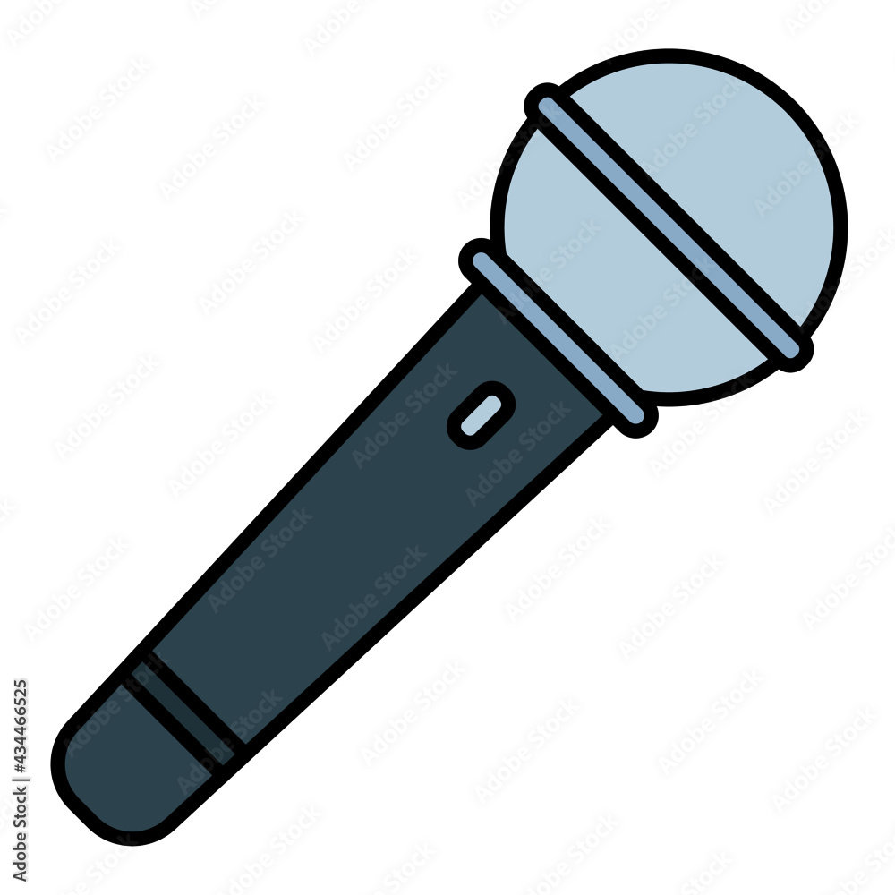 microphone using soft color and filled line style microphone using soft color and filled line style