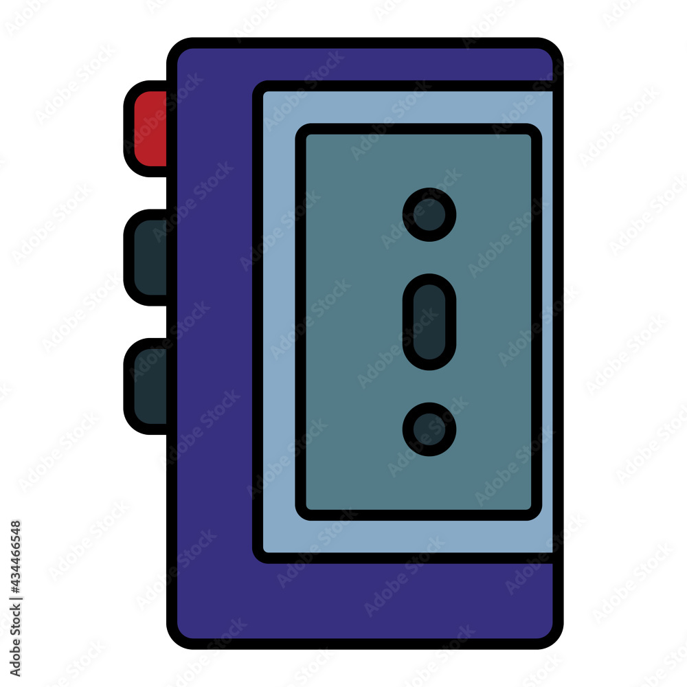 walkman using soft color and filled line style walkman using soft color and filled line style