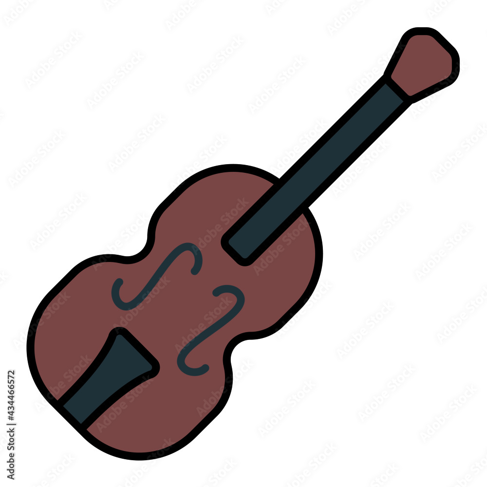 violin using soft color and filled line style violin using soft color and filled line style