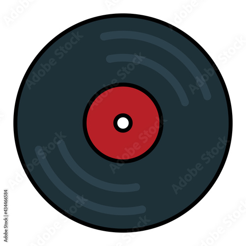 vynil disc using soft color and filled line style