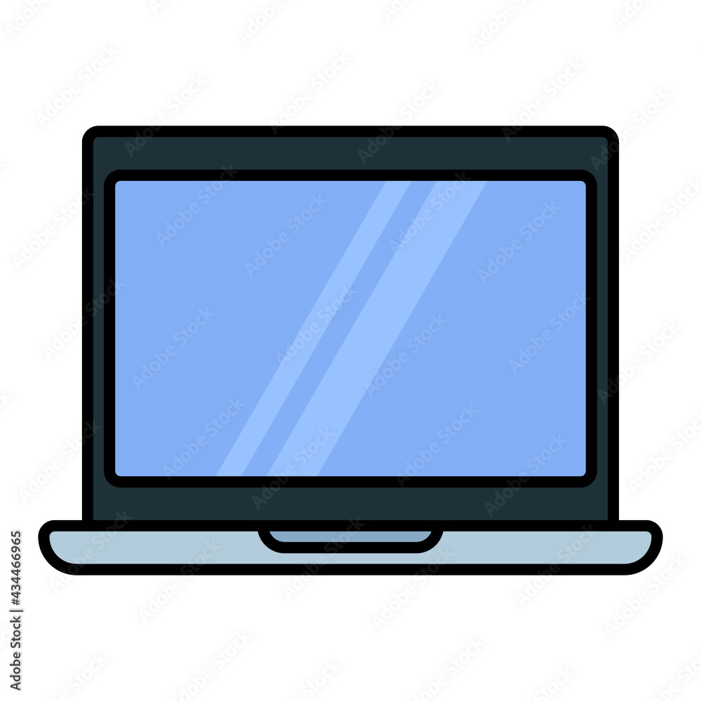 laptop using soft color and filled line style laptop using soft color and filled line style