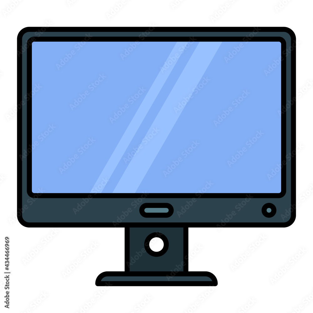 Fototapeta premium monitor using soft color and filled line style